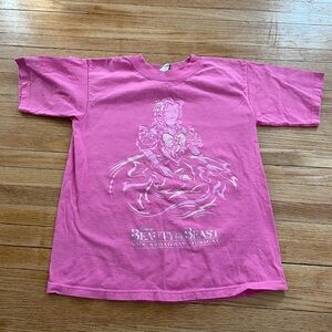 Girl Youth M Medium Beauty and the Beast The Broadway Musical Pink Kids T-Shirt